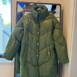 J. Crew Forest Green Women's Puffer Coat